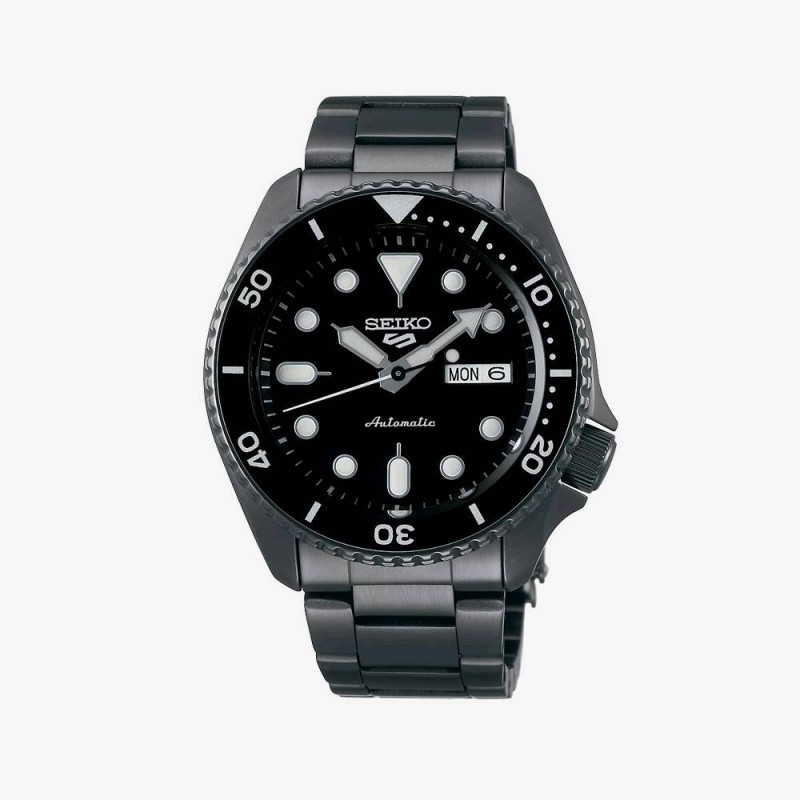 Montre Seiko 5 automatique pour homme, étanche en acier, revêtement de titane carbonné